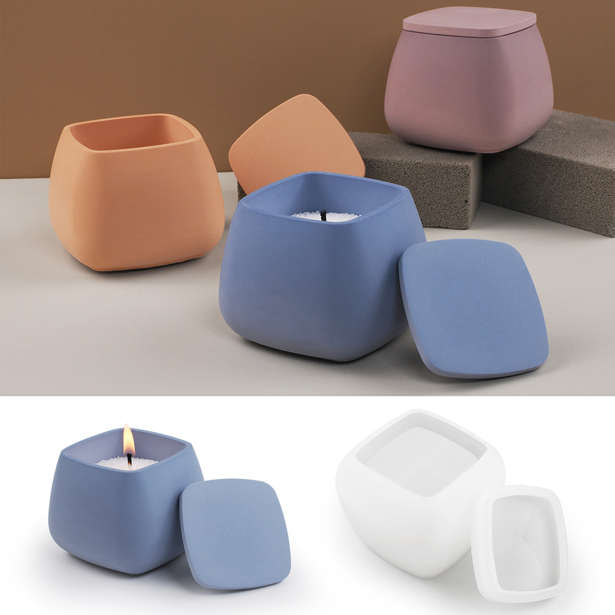 Tarro de vela cuadrado, molde  - Candle Making Jars With Lids reseña y precio