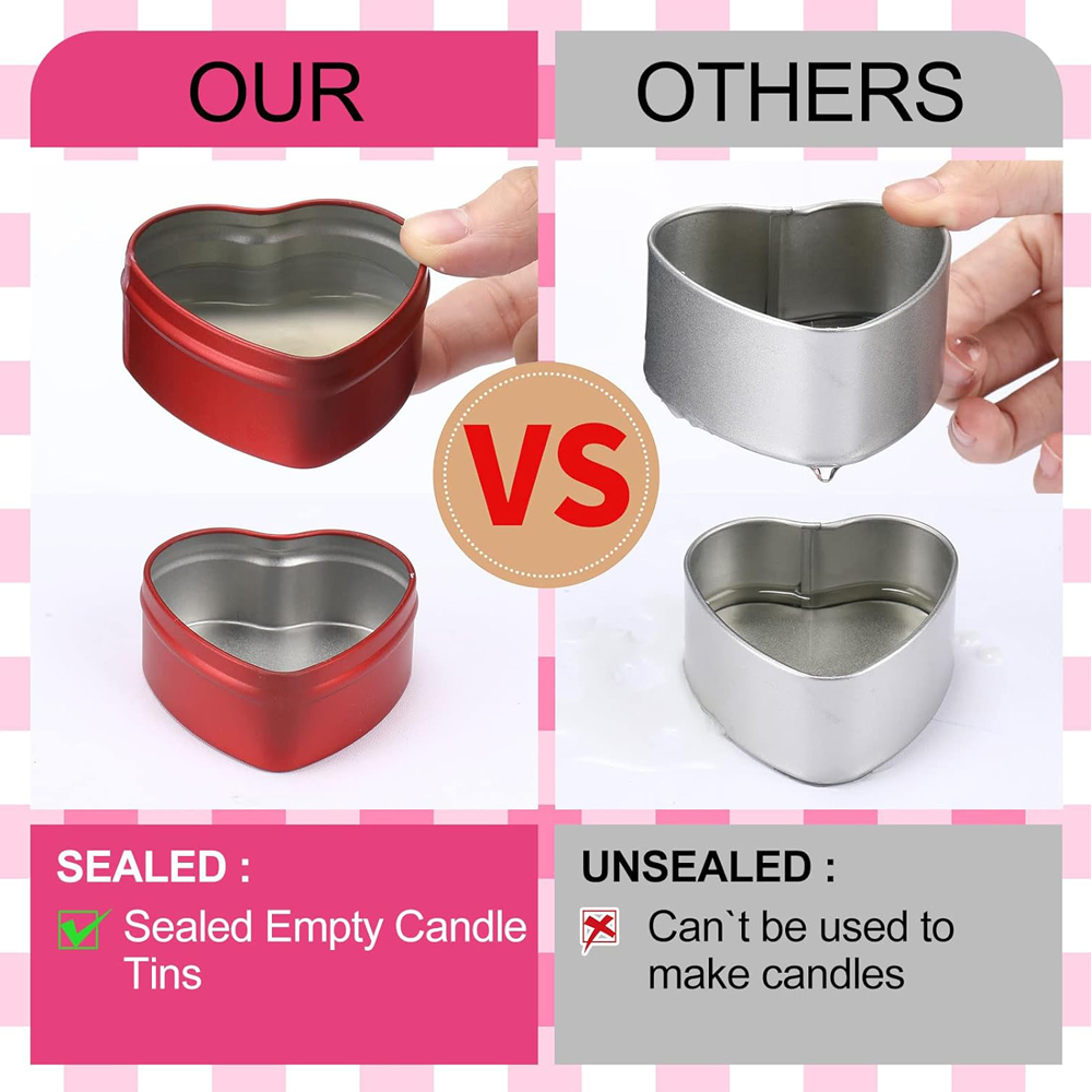 Latas de Metal en forma de cor - Candle Making Jars With Lids reseña y precio