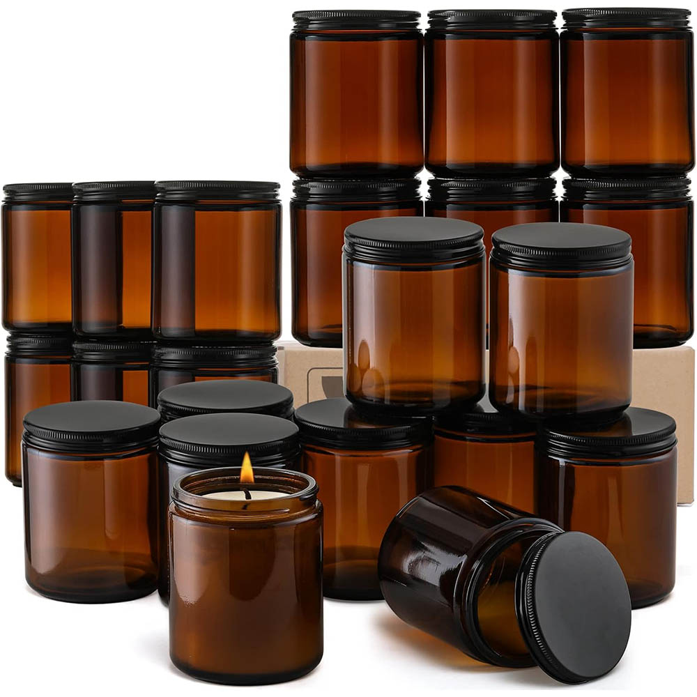 Frascos de Vidrio Ámbar de 8oz - Candle Making Jars With Lids reseña y precio