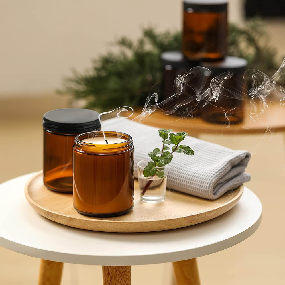 Frascos de Vidrio Ámbar de 8oz - Candle Making Jars With Lids reseña y precio